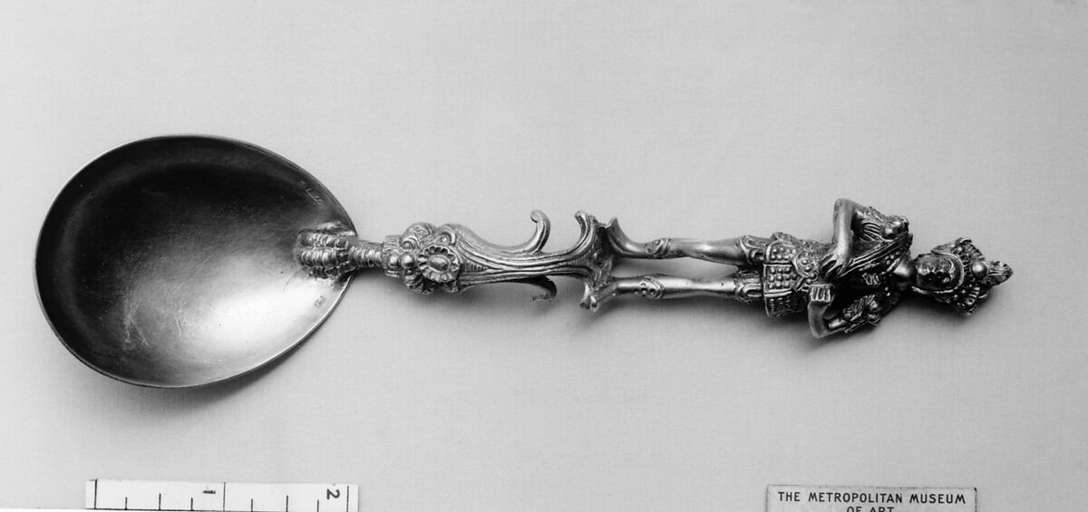 Figure-top spoon, Silver gilt, German 