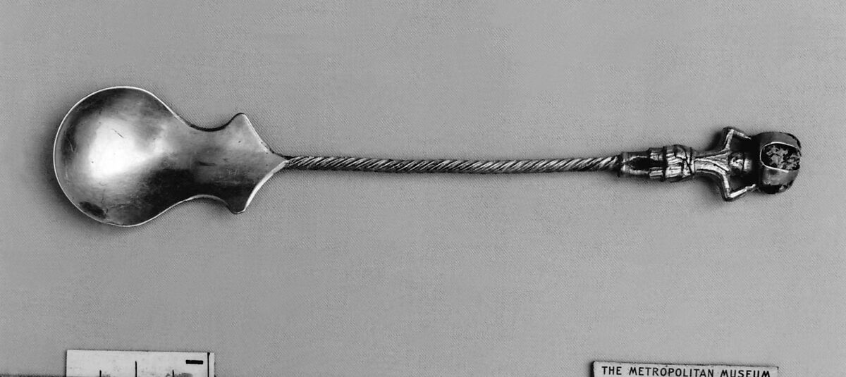 Figure-top spoon, Silver, parcel-gilt, possibly Dutch 