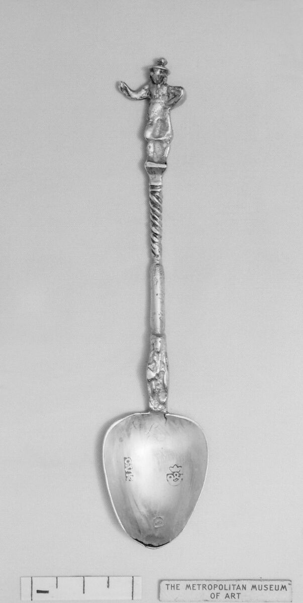 Figure-top spoon, Silver, Dutch 