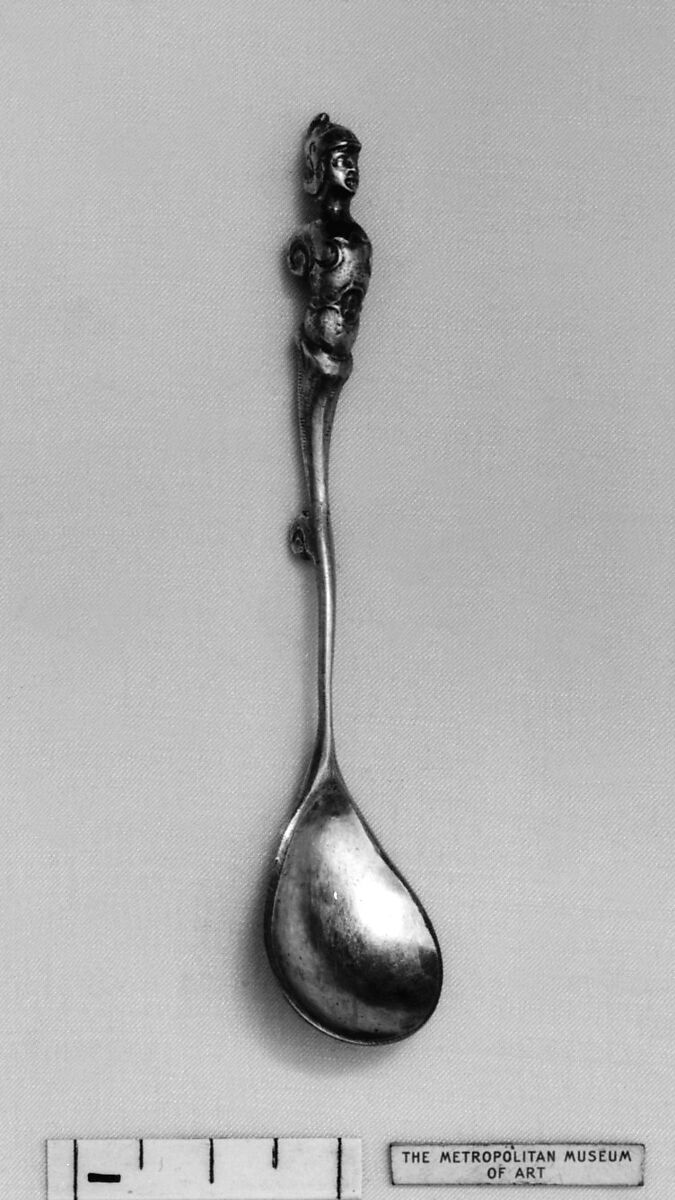 Salt spoon, Silver, parcel gilt, possibly German, Bamberg 