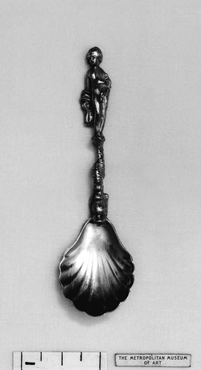 Salt spoon, Silver (?) gilt, possibly German 