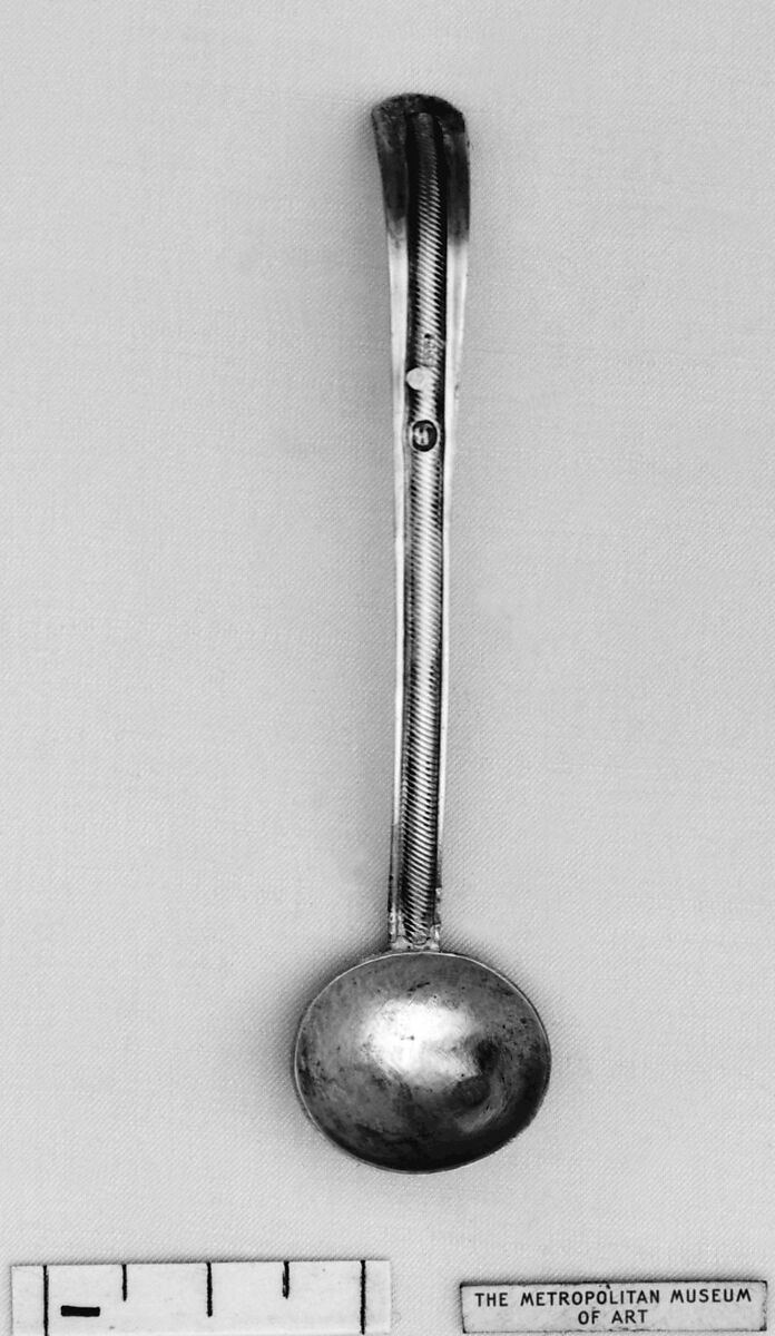 Mustard spoon, Silver, parcel gilt, Dutch 