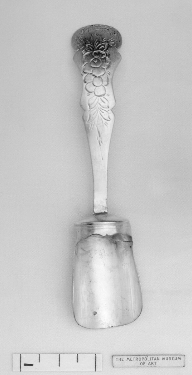 Caddy spoon, Probably by Andreas Schiotteling, Silver, Dutch, Amsterdam 