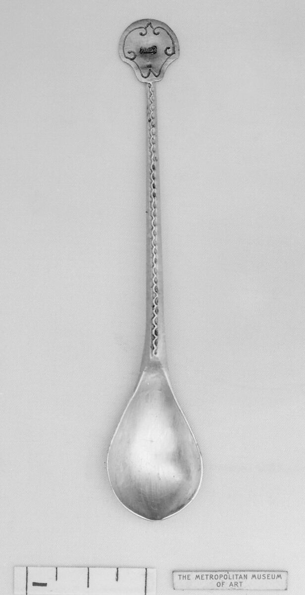 Mustard spoon, Silver, possibly German 