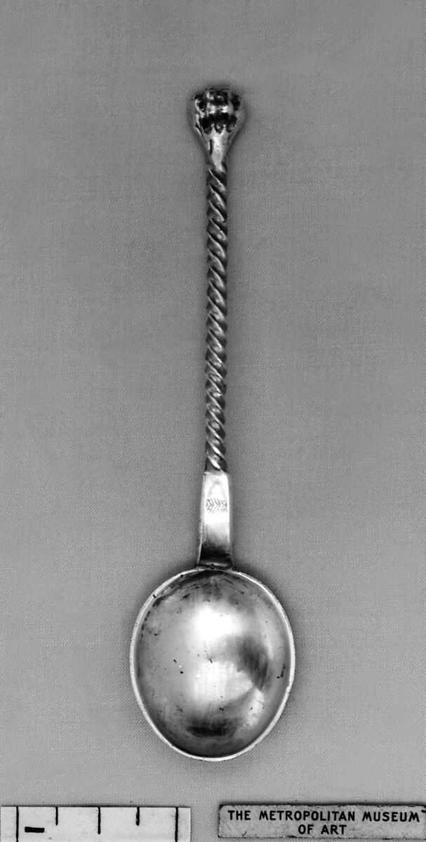 Salt spoon, Silver, parcel gilt, possibly German 