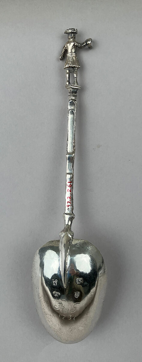 Figure-top spoon, Silver, Dutch, Enkhuizen