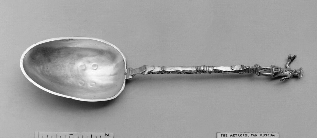 Figure-top spoon, Silver, Dutch, Enkhuizen 