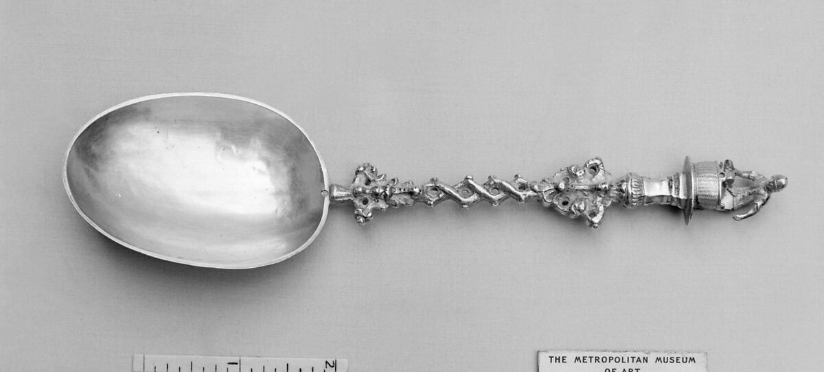 Figure-top spoon, Silver, Dutch, Amsterdam 