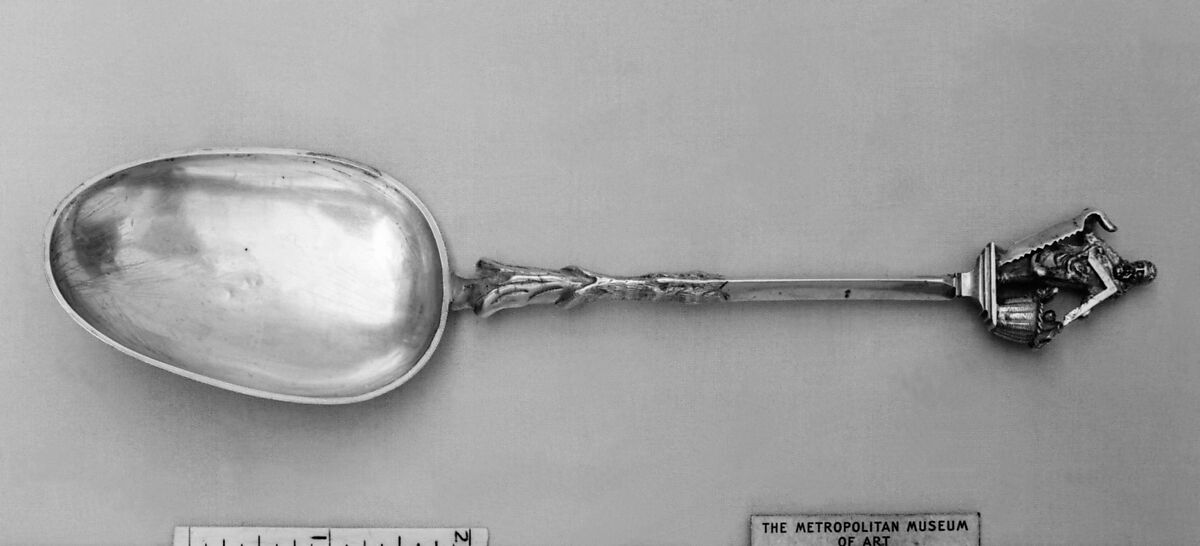 Figure-top spoon, Silver, Dutch, Enkhuizen 