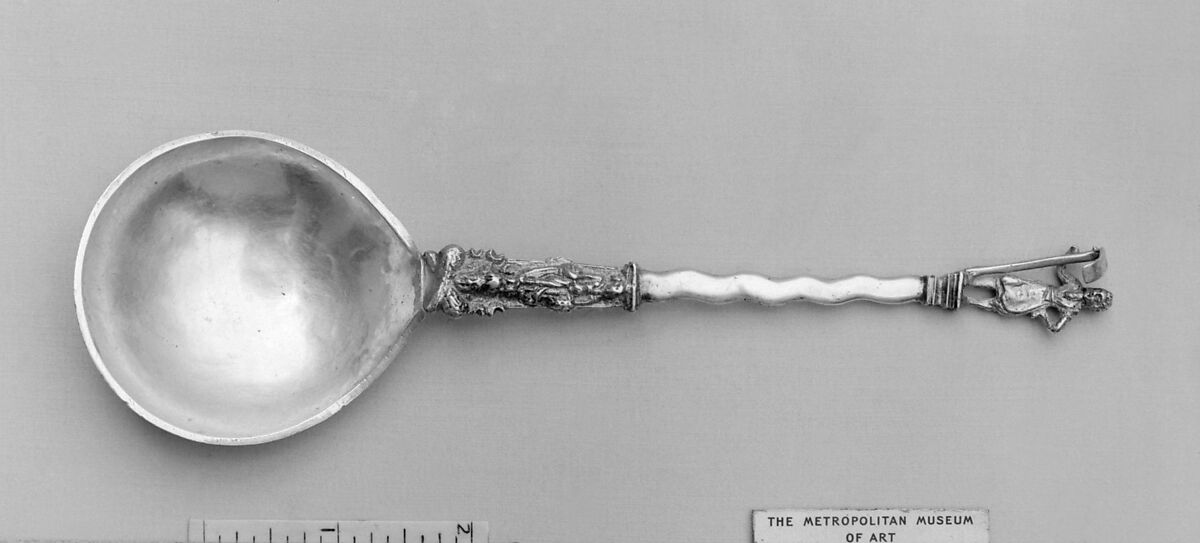 Figure-top spoon, Silver, Dutch, Enkhuizen 