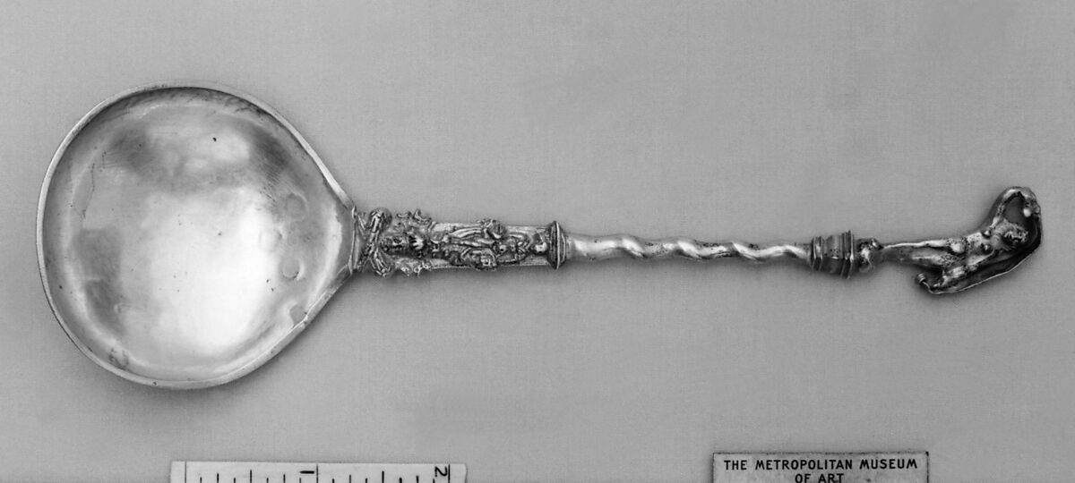 Figure-top spoon, Silver, Dutch, Enkhuizen 