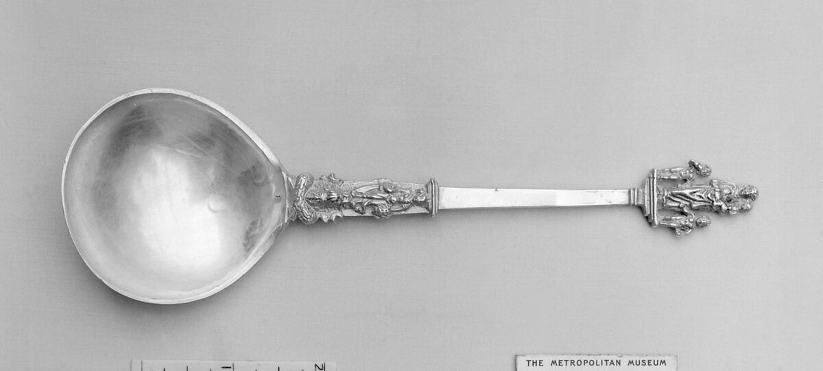 Figure-top spoon, Silver, Dutch, Enkhuizen 
