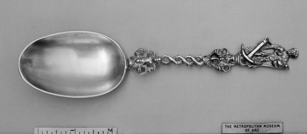 Figure-top spoon, Silver, Dutch 