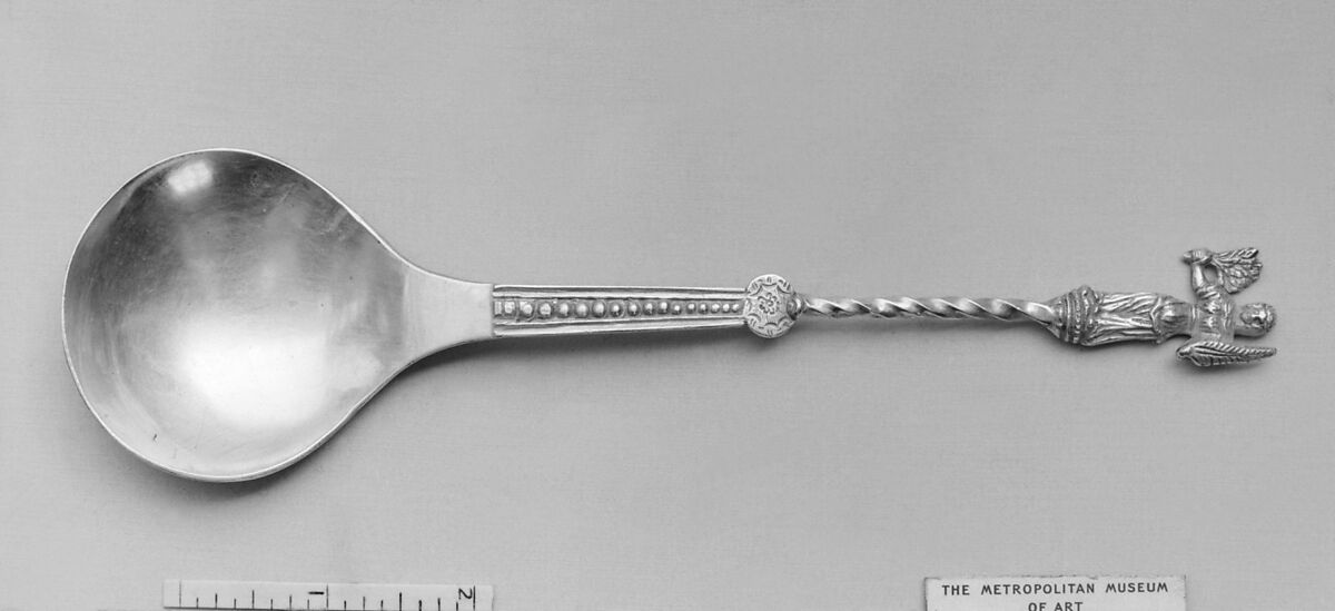 Figure-top spoon, Silver, probably Dutch, possibly Bolsward 
