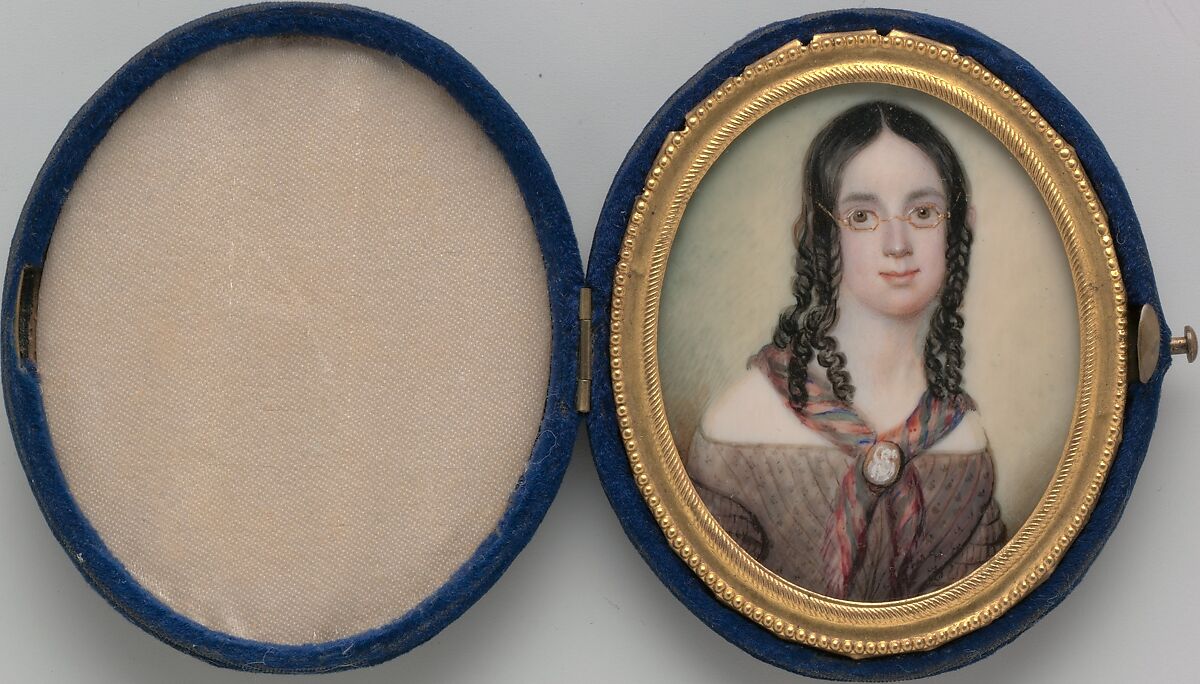 Portrait of a Lady, Daniel F. Ames (1803–1886), Watercolor on ivory, American 