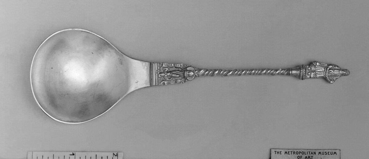 Figure-top spoon, Silver, Dutch 