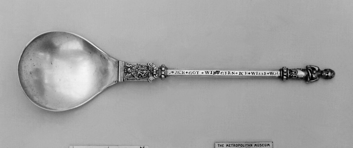 Figure-top spoon, Augustus Heyne (master 1571/72, died 1601), Silver, parcel-gilt, Austrian, Breslau (Wrocław) 
