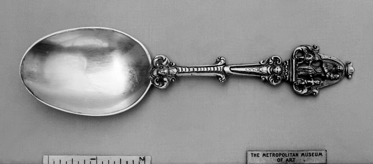 Figure-top spoon, Silver, Dutch, probably Friesland 