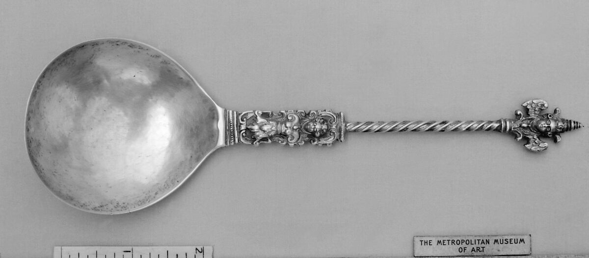 Figure-top spoon, Silver, probably Dutch 
