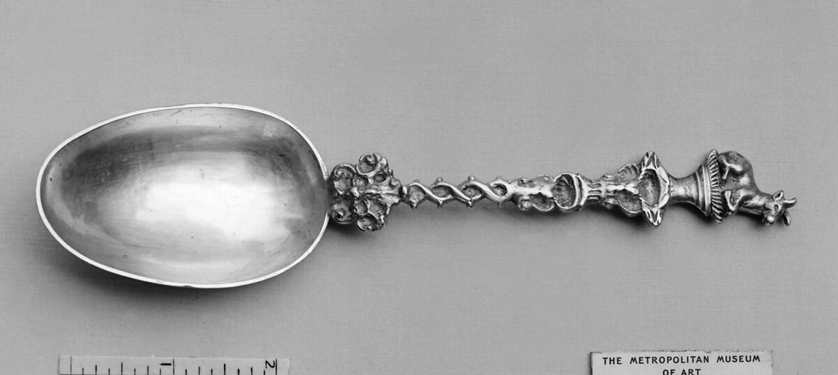 Figure-top spoon, Silver, Dutch, probably Friesland 