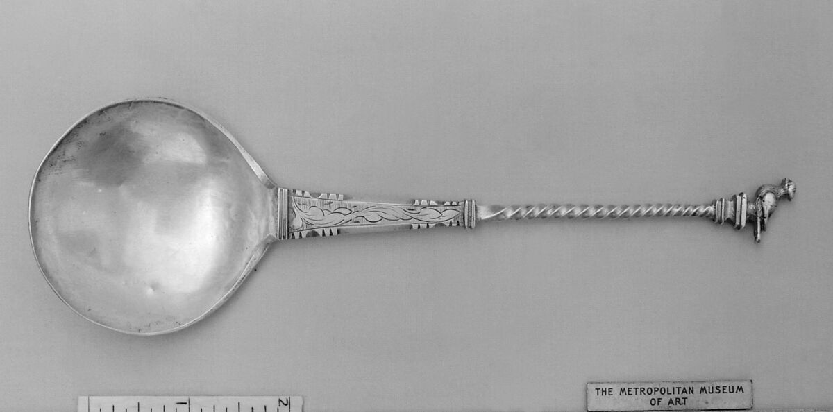 Figure-top spoon, Silver, Dutch, Hoorn 