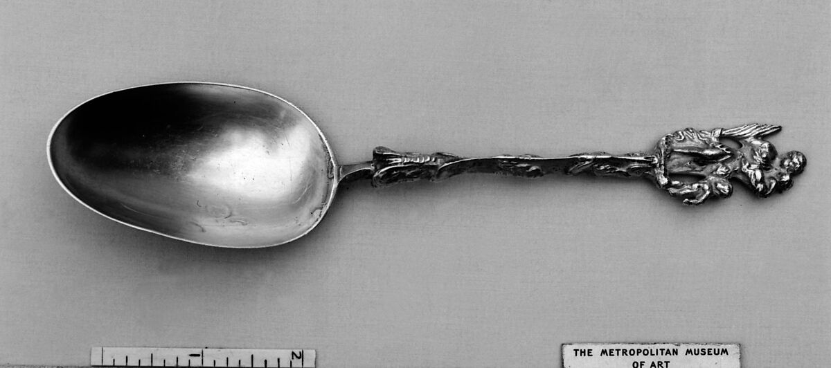 Figure-top spoon, Hendrik Kamerling de Jonge (Dutch, 1730–1776), Silver, Dutch, Amsterdam 