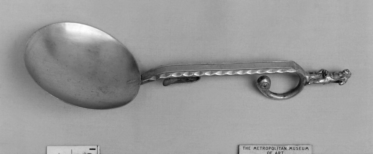Figure-top spoon, Possibly by Hans Heinrich Hering (died 1696), Silver, possibly German, Augsburg 