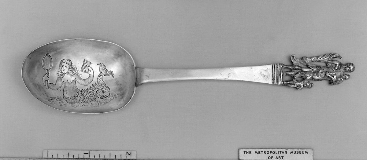 Figure-top spoon, Silver, Dutch, Haarlem 