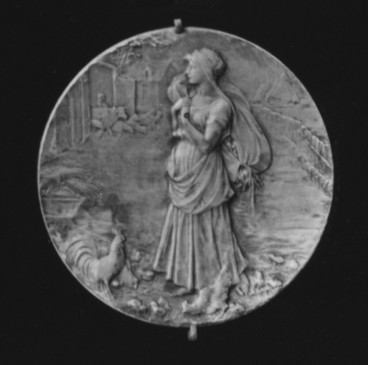 Known as La Fermiere (The Farm Girl), Medalist: Louis-Oscar Roty (French, Paris 1846–1911 Paris), Bronze, struck. silvered, French 