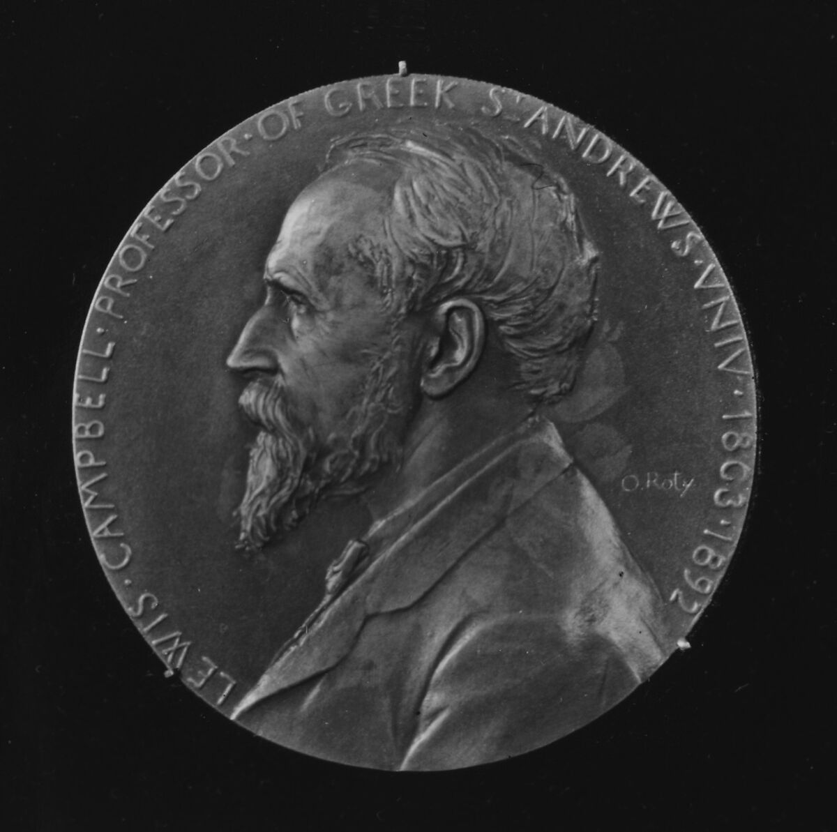 In Honor of Lewis Campbell, Classical Scholar, Greek Professor, St. Andrews, N.B. (1830–1908), Medalist: Louis-Oscar Roty (French, Paris 1846–1911 Paris), Bronze, cast, French 