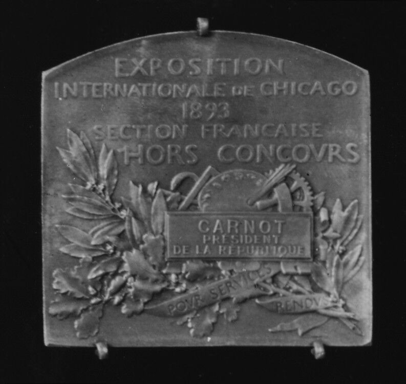 The Chicago International Exhibition, 1893, Medalist: Louis-Oscar Roty (French, Paris 1846–1911 Paris), Bronze, struck, silvered, French