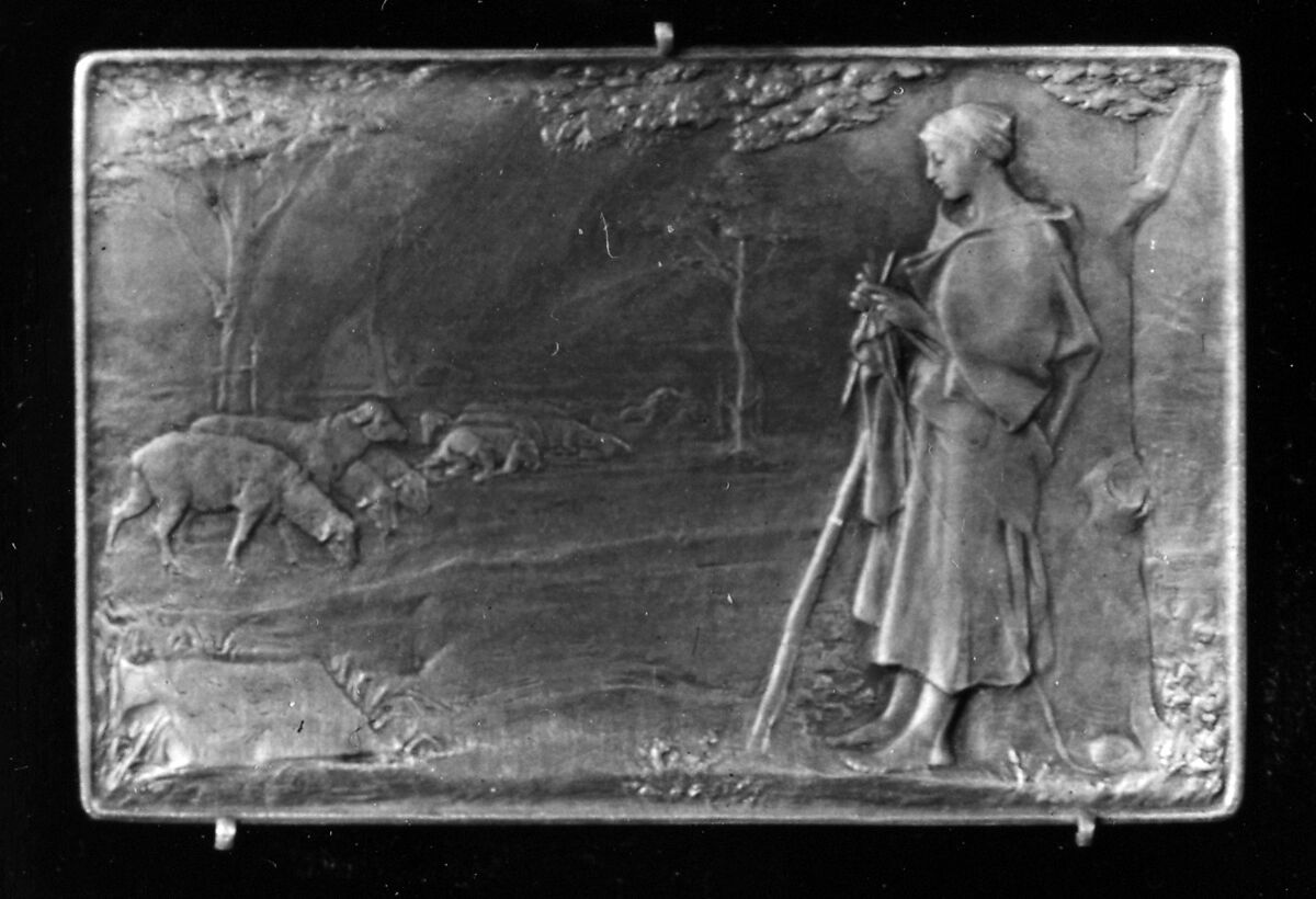 Shepherdess, 1888, Medalist: Louis-Oscar Roty (French, Paris 1846–1911 Paris), Bronze, cast, silvered, French 