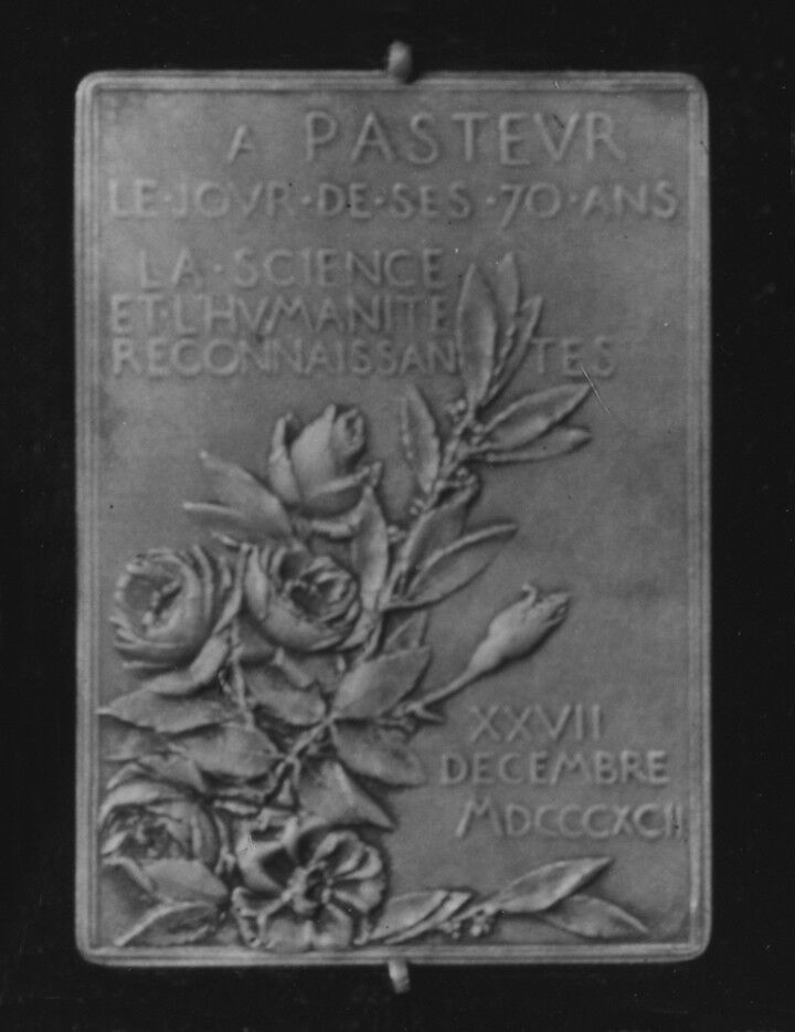 In Honor of Louis Pasteur, the Great Pathologist, 1892, Medalist: Louis-Oscar Roty (French, Paris 1846–1911 Paris), Bronze, struck, silvered, French
