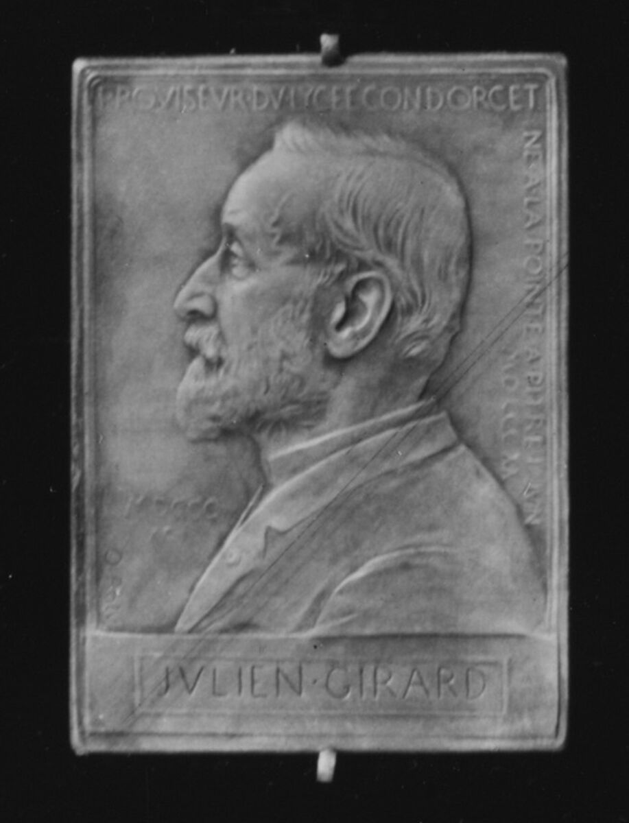 In Honor of M. Julien Girard, Head Master of the Lyceum Condorcet, 1892, Medalist: Louis-Oscar Roty (French, Paris 1846–1911 Paris), Bronze, struck, silvered, French 