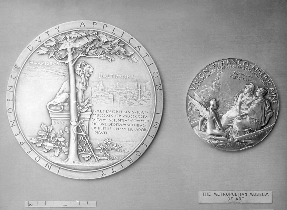 Portrait of William Thompson Walters (1819–1894), Medalist: Louis-Oscar Roty (French, Paris 1846–1911 Paris), Silver, cast, French