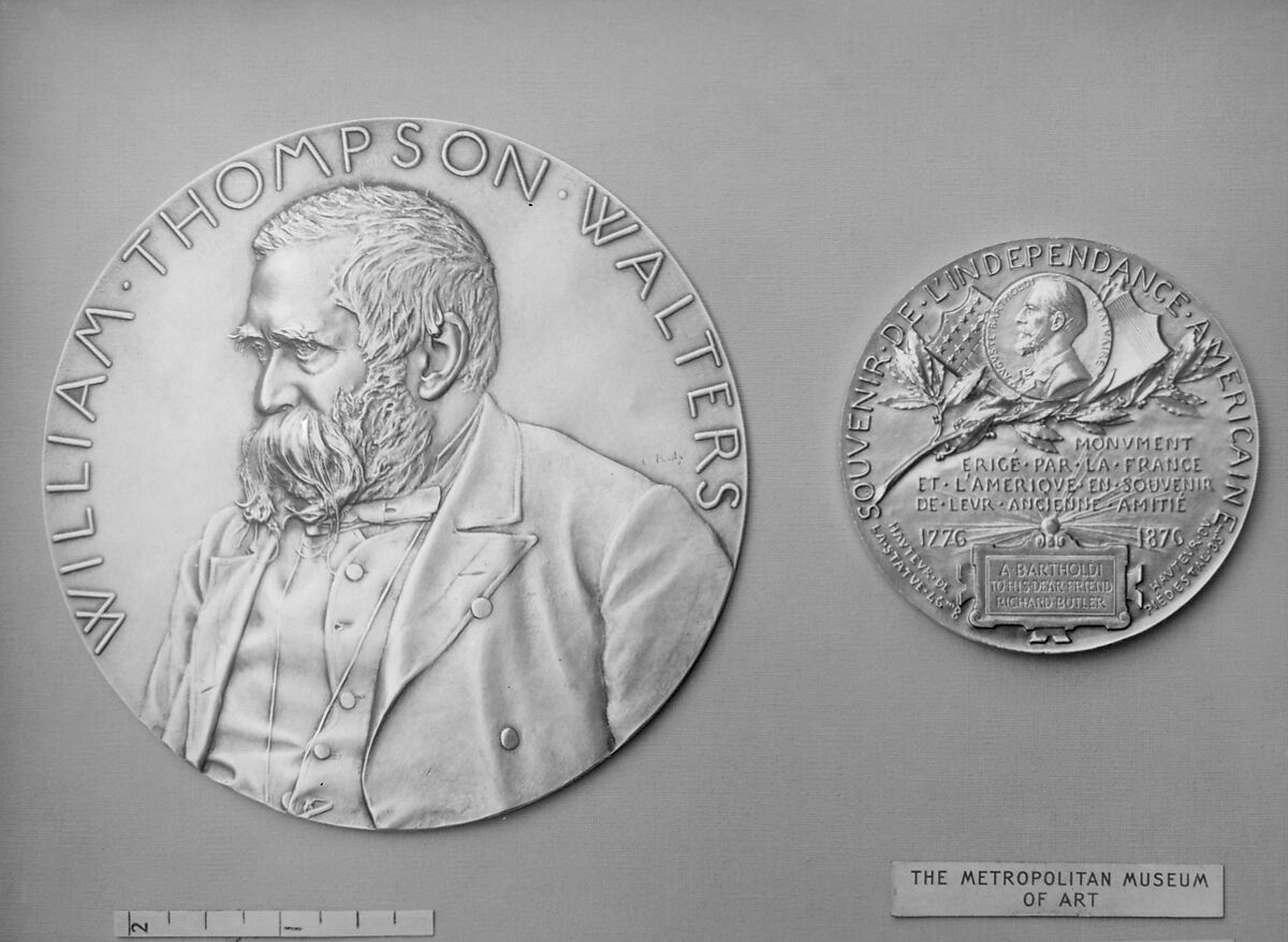 Portrait of William Thompson Walters (1819–1894), Medalist: Louis-Oscar Roty (French, Paris 1846–1911 Paris), Silver, cast, French 