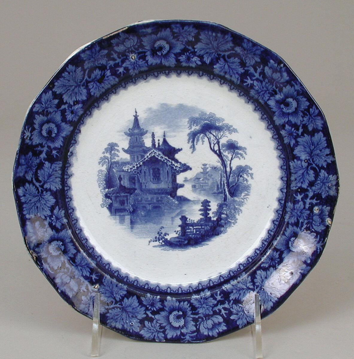 Plate, George Phillips, Longport, Ironstone (earthenware) with transfer-printed decoration, British, Longport, Staffordshire 