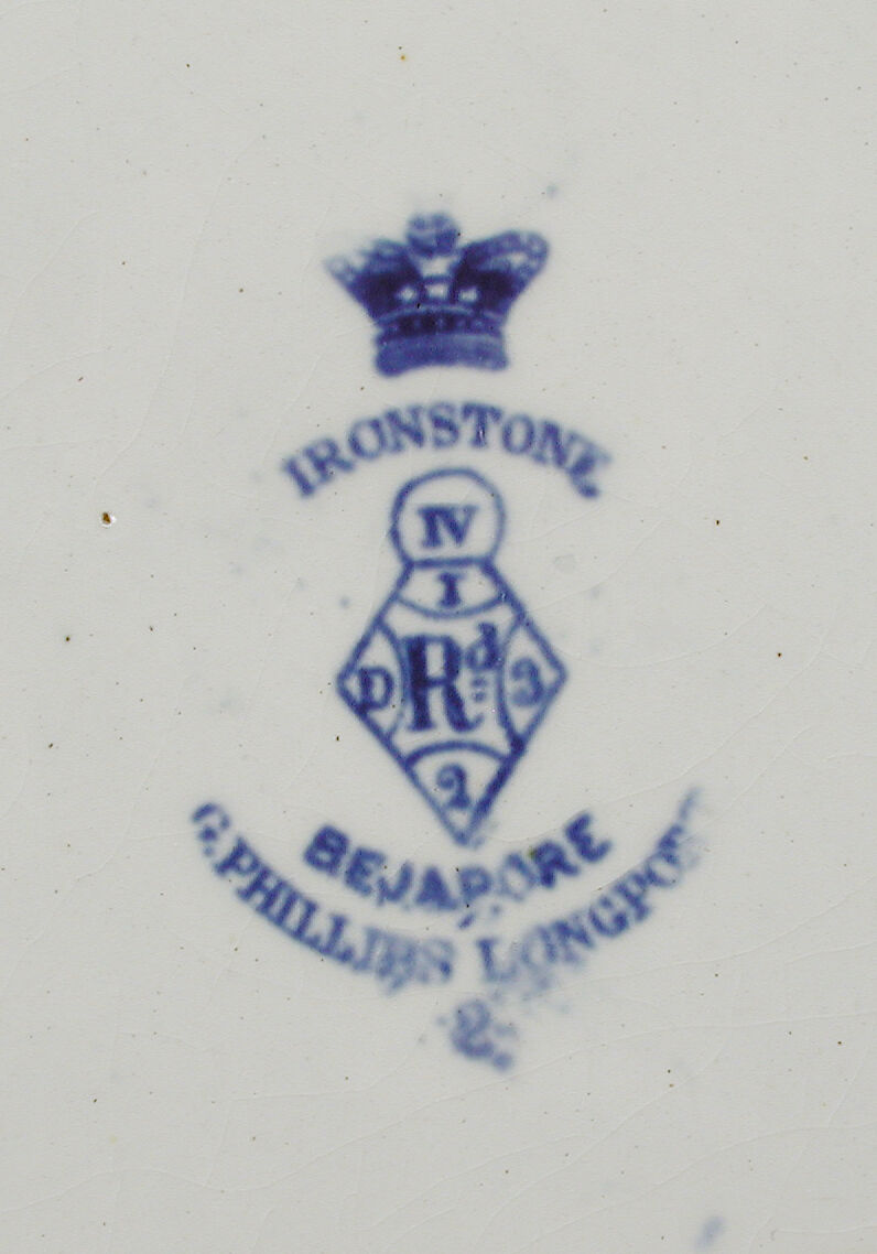 Plate, George Phillips, Longport, Ironstone (earthenware) with transfer-printed decoration, British, Longport, Staffordshire