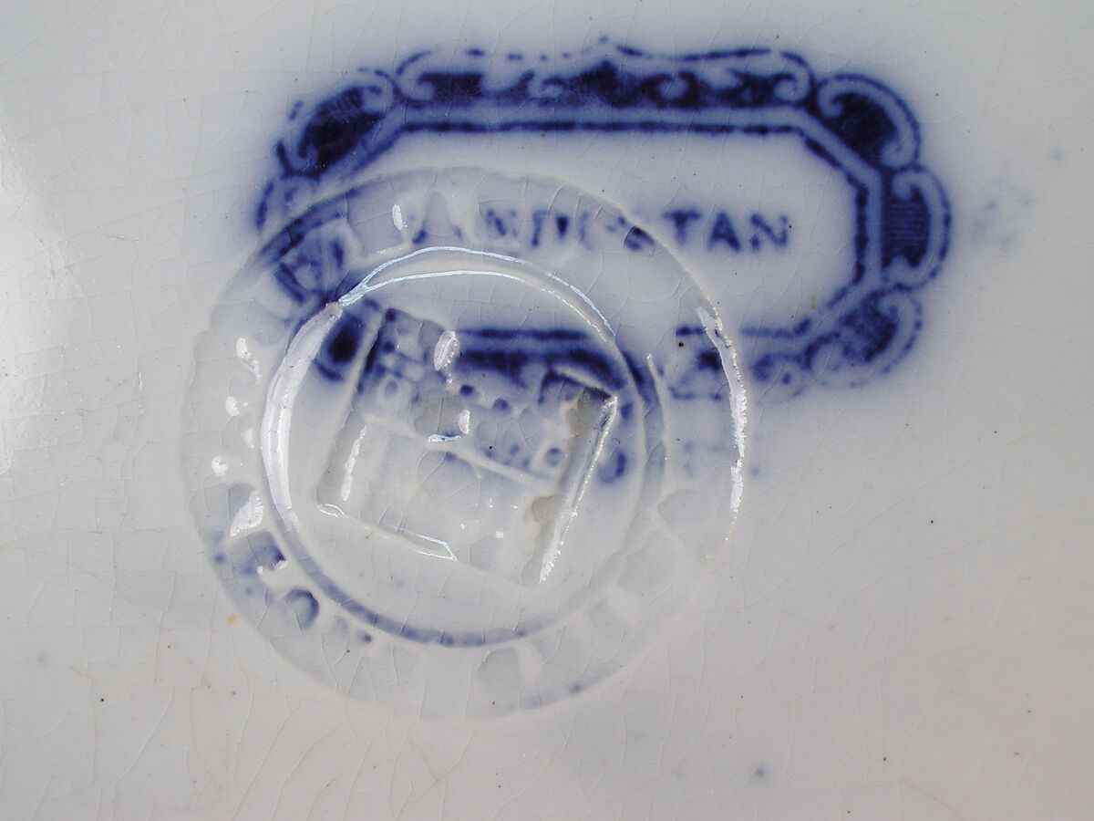 Plate, Possibly Phillips and Co., Dark blue printed ware, British