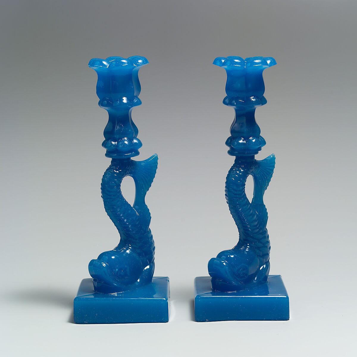 Candlestick, Boston &amp; Sandwich Glass Company (American, 1825–1888, Sandwich, Massachusetts), Pressed glass, American