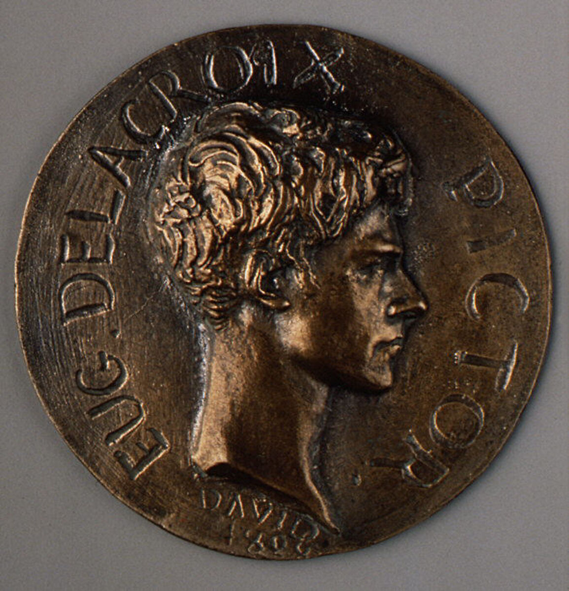 Ferdinand Victor Eugène Delacroix (1798–1863), Pierre Jean David d'Angers (French, Angers 1788–1856 Paris), Bronze, brown patina, French, Paris