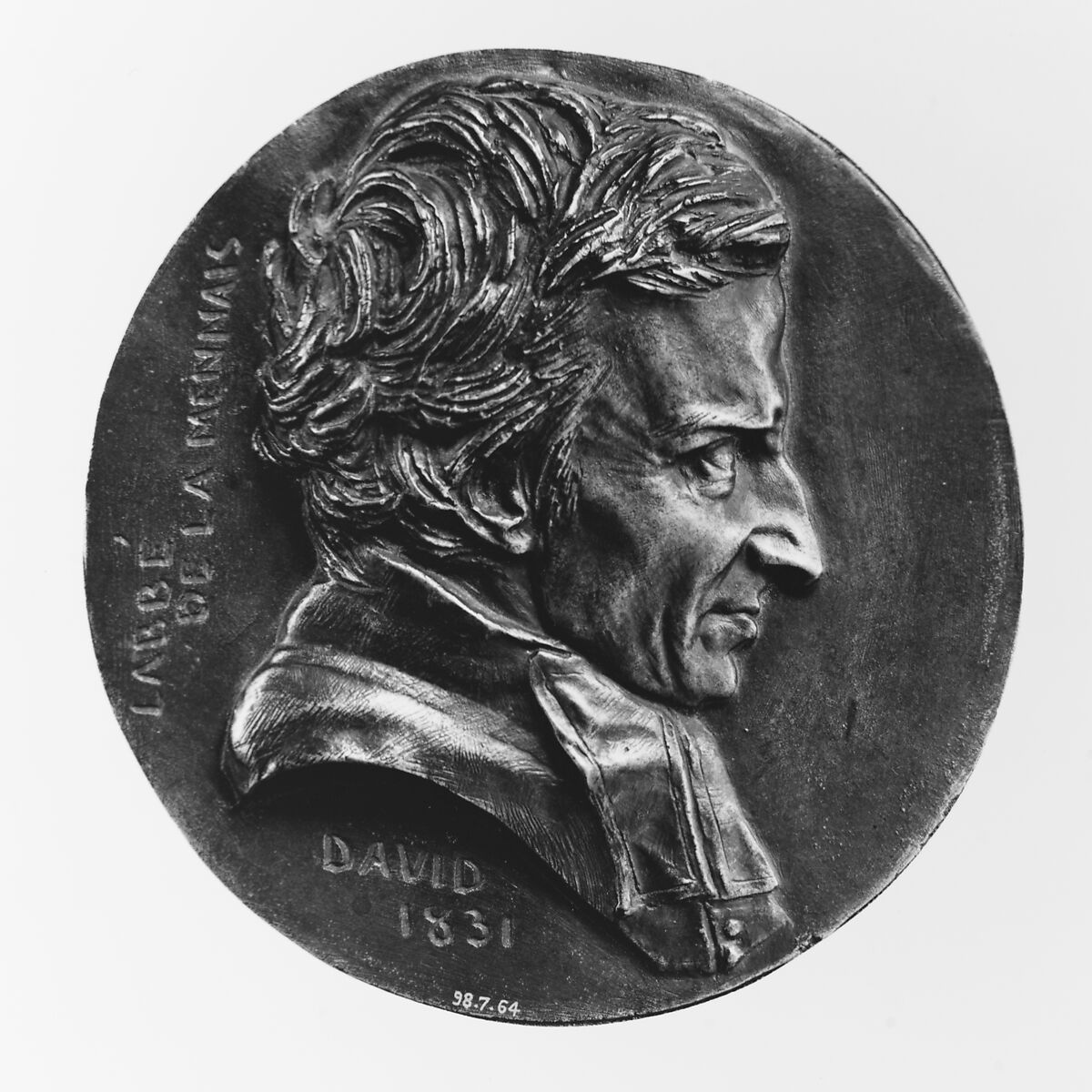 L'Abbé (Felicité Robert) de Lamennais (1782–1854), French ecclesiastic and theorist, Pierre Jean David d&#39;Angers (French, Angers 1788–1856 Paris), Bronze, cast - single, French 