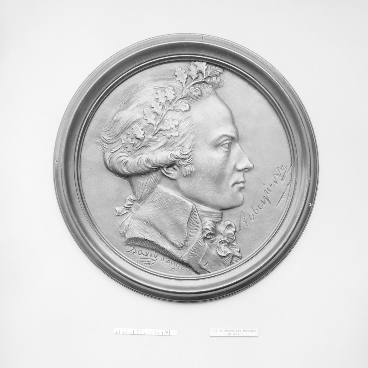 Maximilien Marie Isidore Robespierre (1758–1794), French revolutionary and investigator of "the Terror", Pierre Jean David d&#39;Angers (French, Angers 1788–1856 Paris), Bronze, brown patina, hollow cast; black molded wood frame, French 