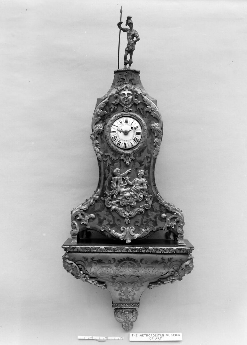 Clock with bracket, Clockmaker: Gernier, Wood, brass, enamel, French, Paris 