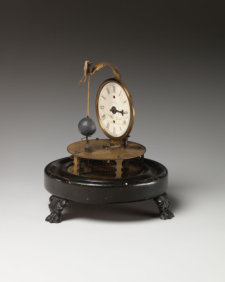 Perpetual motion clock, Metal, wood, British