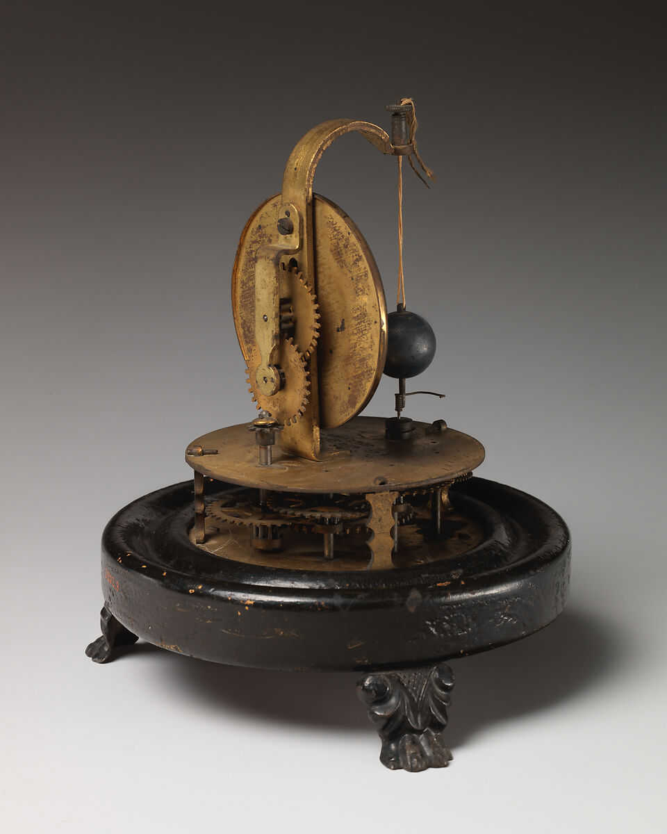 Perpetual motion clock, Metal, wood, British