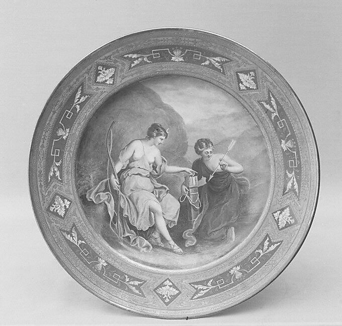 Plate, possibly Vienna, Hard-paste porcelain, possibly Austrian, Vienna 