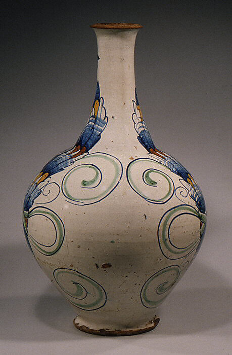 Pharmacy bottle (one of a pair), Maiolica (tin-glazed earthenware), Italian, Deruta