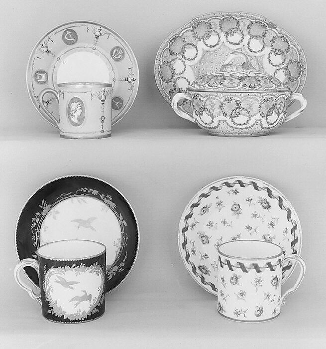 Cup (gobelet litron) and saucer, Vincennes Manufactory (French, ca. 1740–1756), Soft-paste porcelain, French, Vincennes