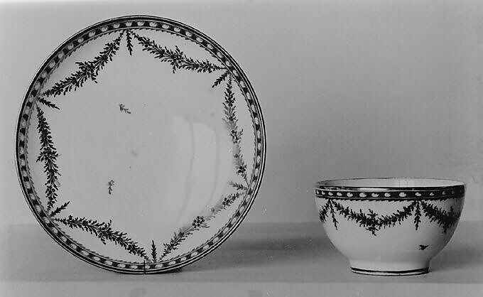 Saucer, Nyon, Hard-paste porcelain, Swiss, Nyon 